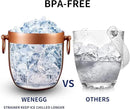 Ice Bucket with Lid, Scoop, Tongs and Strainer - Well Made Insulated Stainless Steel Keep Ice Frozen Longer - Ideal for Cocktail Bar, Parties, Chilling Wine, Champagne - 3 Liter (Copper) by CozyNest Decor