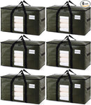 TAILI 6 Pack Green Extra Large Moving Bags, Heavy Duty Totes with Visible Window, Wrap Around Handles, Space-Saving Storage, Alternative to Moving Boxes by TinyTreasures Baby Boutique