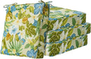 Square Corner Seat Cushions, 19" x 19" x 3", Set of 4, Indoor Outdoor Water Repellent Universal Chair Pads with Ties for Patio Furniture, Garden Dining Chairs, Blue Flower by GreenHaven Gardens