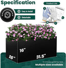 Galvanized Steel Metal Planter Rectangular Indoor Black Planter Box Large Outdoor Planters Steel 31.5" x 16" x 16" Commercial Residential for Patio, Deck, Garden