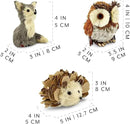 AuldHome Design Woodland Friends Figurines (Set of 3, Fox/Owl/Hedgehog); Forest Animals Decor for Fall, Christmas, Winter and Themed Decor or Parties by CozyNest Decor