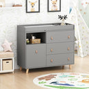 Baby Dresser Changing Table with Drawers,Shelf,Hidden Laundry Basket Storage,2 in 1 Nursery Dresser Chest for Infants, Baby Diaper Changing Station for Daycare,Bedroom,Grey by TinyTreasures Baby Boutique