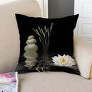 TSSOHU Decorative Throw Pillow Cover Asian Zen Stone, Pillow Covers 18"x 18" Meditation Japanese Lotus Spa Room Decor for Living Room Couch Cushion Bed Indoor Outdoor Home Decor by CozyNest Decor