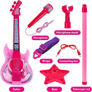 Guitar and Microphone Play Set for Girls,Karaoke Machine with Music&Light,Microphone Toys with Stand,Adjustable Height Guitar Toys for Kids,Toddlers,Child(Red) by TinyTreasures Baby Boutique