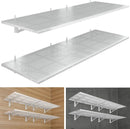 4-Pack 2x3ft Heavy Duty Garag e Wall Shelving, 1000 lbs Load Capacity, Garage Shelving Wall Mounted, Garage Storage Rack with Hooks, White by GreenHaven Gardens