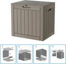 30 Gallon Waterproof Deck Box, Lockable Resin Storage Box for Patio Furniture Cushions Garden Tools and Outdoor Delivery Storage, Coffee by GreenHaven Gardens