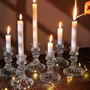 Candlestick Holders Set, 4" H Taper Candle Holders Bulk, 12Pcs Glass Candle Holders for Wedding, Festival, Party & Windowsill Decor by CozyNest Decor