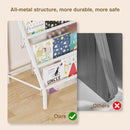 High-Transparent 4 Tier Kids Bookshelf, Sturdy Metal Large Size Book Rack Storage for Kids - Toddler Book Shelf Display for Nurasery, Kids Room, Deep Size Bookshelf Hold More Books by TinyTreasures Baby Boutique