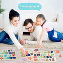 Wooden Puzzles for Toddlers, Voamuw Wooden Alphabet Number Shape Puzzle Toddler Education Learning Toys for Kids Ages 3 4 5 Years Old (Set of 3) by TinyTreasures Baby Boutique