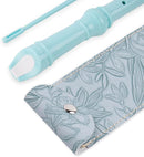 Recorder Instrument for Beginner Kids Adults,8-Hole Soprano Descant Recorder Music Flute with with Cleaning Rod & Leather Case For School Student Home Entertainment(2-Carved Light Blue) by TinyTreasures Baby Boutique