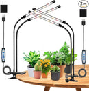 Wolezek Grow Lights for Indoor Plants, 2 Pack 6000K LED White Plant Grow Lights Indoor, Full Spectrum Grow Lamp with Clip, Auto ON & Off Timer 6/12/16H, 3 Modes, 5-Level Dimmable Brightness by GreenHaven Gardens