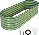 1MORE Galvanized Raised Garden Bed- Planter Garden Boxes Outdoor, Raised Beds for Gardening, 6x2x1.4ft Metal Garden Bed Kit for Vegetables Flower, Planter Raised Bed with Protective Tape & Tools.Green by GreenHaven Gardens