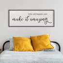 Today Only Happens Once Make It Amazing Wall Decor 40"X15" Quote Inspirational Motivational Sign Wood Frame Wall Art (Black) by CozyNest Decor