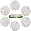 10in River Rock Stepping Stones Set - 6 Pack | Polished Pebble | Long-Lasting PVC Mesh Backing | Perfect for Garden Paths and Lawns Outdoor Landscaping Decoration | White Circle by GreenHaven Gardens