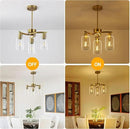 3-Light Gold Dining Room Chandeliers Over Table, Contemporary Kitchen Island Pendant Lighting, Industrial Hanging Light Fixture for Entryway Hallway Foyer Bedroom, Clear Glass Shade by CozyNest Decor