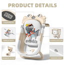 Collapsible Baby Bathtub for Infants to Toddler with Real-time Temp Monitor+Floating Cushion,Foldable Baby Bath Tub Set Applicable 0-36 Month,Portable Travel Baby Tub for Newborns Boy (Beige) by TinyTreasures Baby Boutique