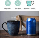 vicrays Coffee Mug Set, 12 Ounce, Set of 6, Ceramic Mug for Men, Women, Unique Glazed Mugs with Handle for Coffee, Tea, Milk, Cocoa, Cereal(blue) by CozyNest Decor