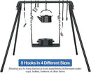 RELIANCER Grill Swing,Campfire Grill Cooking Stand w/8 Hooks & Storage Bag,Cast Iron BBQ Party Swing Grilling Cooking Rack,Outdoor Picnic Camping Cookware Hanging Rack,Collapsible Bonfire Barbecue Set by GreenHaven Gardens