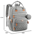 BabbleRoo Diaper Bag Backpack - Baby Essentials Travel Tote - Multi Function Waterproof Diaper Bag, Travel Essentials Baby Bag with Changing Pad, Stroller Straps & Pacifier Case - Unisex, Light Gray by TinyTreasures Baby Boutique