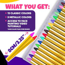Blue Squid Face Paint Crayons for Kids - 18pcs XL Non-Toxic, Washable Body Paint Crayons - Our Face Painting Kit Makeup Sticks are Easy to Use, Safe for Sensitive Skin and Perfect for a Kids Party by TinyTreasures Baby Boutique