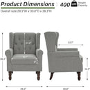Accent Chair, Upholstered Armchair with Button Tufted High Back & Solid Wood Legs, Comfy Wingback Reading Single Sofa Chair for Small Spaces, Living Room, Bedroom (Light Grey, Set of 1) by CozyNest Decor