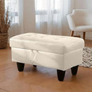 Ottoman Rectangular Storage Ottoman Bench, Faux Leather Footrest, Coffee Table, Stool Footstool with Hinged Lid for Living Room, Bedroom, Entryway, Champagne, 35"x23.5"x17.5" by CozyNest Decor