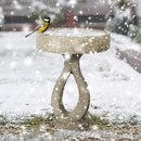SKYFIRE 21.8”Birdbaths for The Garden Clearance -Concrete Modern Bird Bath for Outside, Yard Statue Decoration for Garden, Patio, Yard, Lawn -15.7”Dia X 21.8”H Contemporary Birdbath with Pedestal by GreenHaven Gardens