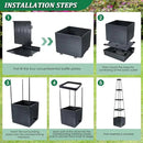 MQFORU Raised Garden Bed Planter Boxes with Trellis, 57" Self-Watering Tomato Planter Boxes with Trellis for Climbing Vegetable and Plants, Tomato Cage for Indoor Outdoor Use by GreenHaven Gardens