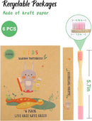 Bamboo Kids Toothbrushes (6 Pack) - Soft Bristle Organic Compostable BPA Free Toothbrush for Kids Toddler Baby Tooth Brush, Eco Friendly Natural Biodegradable Wooden Toothbrush - Round Handle by TinyTreasures Baby Boutique