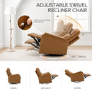 COLAMY Leather Swivel Recliner Chair with Footrest, High Back with Double-Layer Cushion, Glider Recliner for Nursery & Living Room, Bedroom, Camel by TinyTreasures Baby Boutique