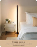 EDISHINE Floor Lamps for Living Room, Upgraded Dual-Sided Lighting, Wooden Corner Floor Lamp, LED Corner Lamp with Remote/Foot Control, 7CCT & Dimmable Standing Lamp for Bedroom, Office, Dark Walnut by CozyNest Decor