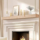 72x7x3 Fireplace Mantel - Solid Rustic Wood Wall Mounted Floating Shelf - DIY Color - with Invisible Heavy Duty Steel Bracket by CozyNest Decor
