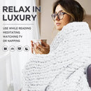 Chunky Knit Blanket - Luxury Soft Cozy 40 * 50 Throw Blanket,100% Woven Blanket Rope Knot Throw Blanket for Couch, Sofa, Home Decor, Gift - Machine Washable(White) by CozyNest Decor