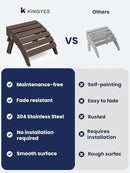 KINGYES Folding Adirondack Ottomans Set of 2 for Adirondack Chair, Coffee by GreenHaven Gardens