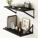 Fun Memories 20 Inch Floating Shelves for Wall, Black Bathroom Shelves Set of 2, 10 Inch Deep Wall Shelf for Bedroom, Kitchen, Large Home Decor Shelves Farmhouse Storage Shelf by CozyNest Decor