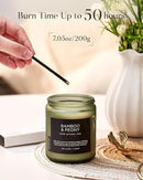 M&SENSE Bamboo Peony Spring Jar Candles for Home Scented Natural Organic Soy Candle Gifts for Women, 7.05oz 50 Hour Hours Burn Fresh Smelling Aromatherapy Gifts for Stress Relief by CozyNest Decor