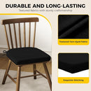 downluxe Indoor Chair Cushions for Dining Chairs, Soft and Comfortable Textured Foam Kitchen Chair Pads with Ties and Non-Slip Backing, 16" x 16" x 2", Black, 4 Pack by CozyNest Decor