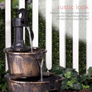 Alpine Corporation - Outdoor Rustic 2-Tiered Barrel and Pump Water Fountain – Bronze Finish, Relaxing Water Flow, Ideal for Garden, Patio, & Yard Décor, 27"H by GreenHaven Gardens
