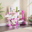 Acrylic Bookshelf, Small 3 Tier Open Bookcase for Small Spaces,Sofa Table, Hallway Entry Table for Home Living Room (Pink, 39.4'' x 11.8'' x 31.5'') by CozyNest Decor