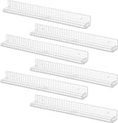 IEEK 6 PCS Acrylic Floating Bookshelf for Kids Room,15 Inch Modern Picture Ledge Display Shelf with Detachable Baffle,Nail Polish Rack Vertical Striped Wall Shelves for Wall Decor and Storage,Clear by TinyTreasures Baby Boutique