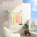 Wall Mounted Drying Rack for Laundry 19.8'', Folding Drying Rack Clothing Wall Mount with 3 Rods, Space Saving for Indoor Outdoor Bathroom Balcony (White, 19.8'') by CozyNest Decor
