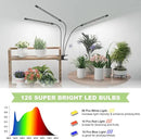 Super Bright Plant Grow Light Clip-on, 6000K Full Spectrum Gooseneck Growing Lamp with White Red Blue LEDs for Indoor Plants, Dimmable, Auto On/Off Timer 4/8/12Hrs, Independent Control Light Bars by GreenHaven Gardens