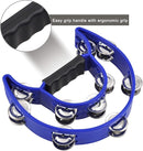 EastRock Double Row Tambourine,Metal Jingles Hand Held Percussion-Half Moon Tambourine for Adults, KTV, Party BLUE by TinyTreasures Baby Boutique