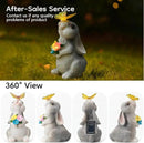 Solar Bunny Statues Light with Butterfly LED - Auto On/Off Weathproof Resin Garden Figurine Decor Gift for Pathway, Patio & Mom's Flower Bed (Warm Light) by CozyNest Decor