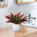 JUSTOYOU Large Artificial Succulents Aloe Plants Real Touch Fake Flowers Unpotted for Home Wedding Festival Arrangement (4, Green-Red) by CozyNest Decor