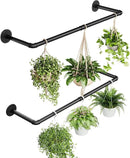 2Pc Hanging Planters for Indoor Plants Plant Hanger Indoor Hanging Plant Holder Black Metal Rod(Pot/Chain/Plant not Included by CozyNest Decor
