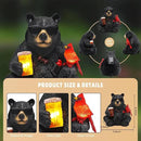 Solar Black Bear Statue for Garden with Beer and Cardinals 6.3" Resin Garden Statues for Outside Yard Paito Porch Decor Birthday Gardening Gifts for Women Mother Sister Grandmother Wife by CozyNest Decor