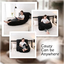 Pregnancy Pillow, Full Body Maternity Pillow 57 inch, with Removable Washable Cover - Sleep Support for Legs, Back, Neck, Shoulder, HIPS, Belly for Pregnent Women, Velvet (Coal-Black) by TinyTreasures Baby Boutique