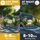 Solar Frog Boating Garden Statue with Ball Light 5.1" Resin Frogs Decor for Home Front Door Patio Porch Balcony Women Gardeners Moms Wives Girlfriends