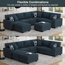 L Lengend Vansen Modular Sectional Sofa U Shaped Couch with Ottoman Modern Reversible Corner Sectional Couch for Living Room (Charcoal, U Shaped Sofa-3) by CozyNest Decor